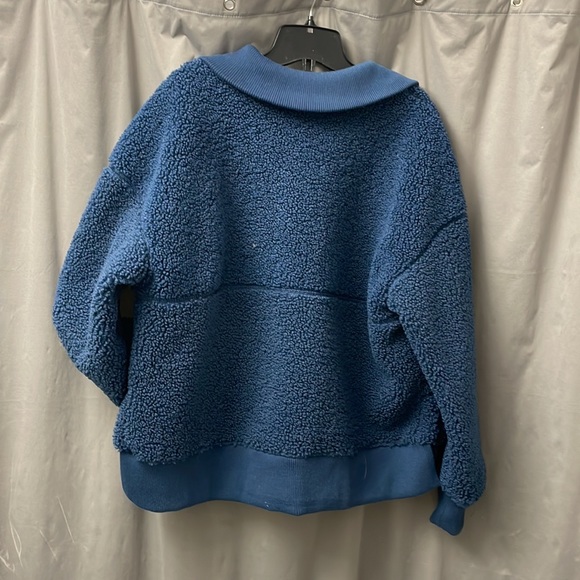 Joy Lab Blue Teddy Bear 1/4 Zip - Picture 4 of 4